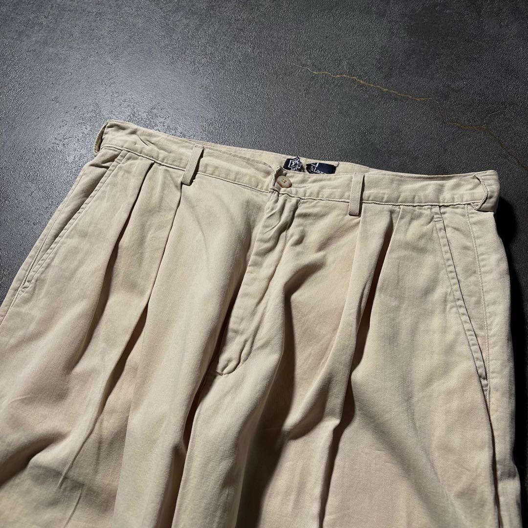 古着PolobyRalphLaurenポロチノUSA製アイボリーW33アメカジ