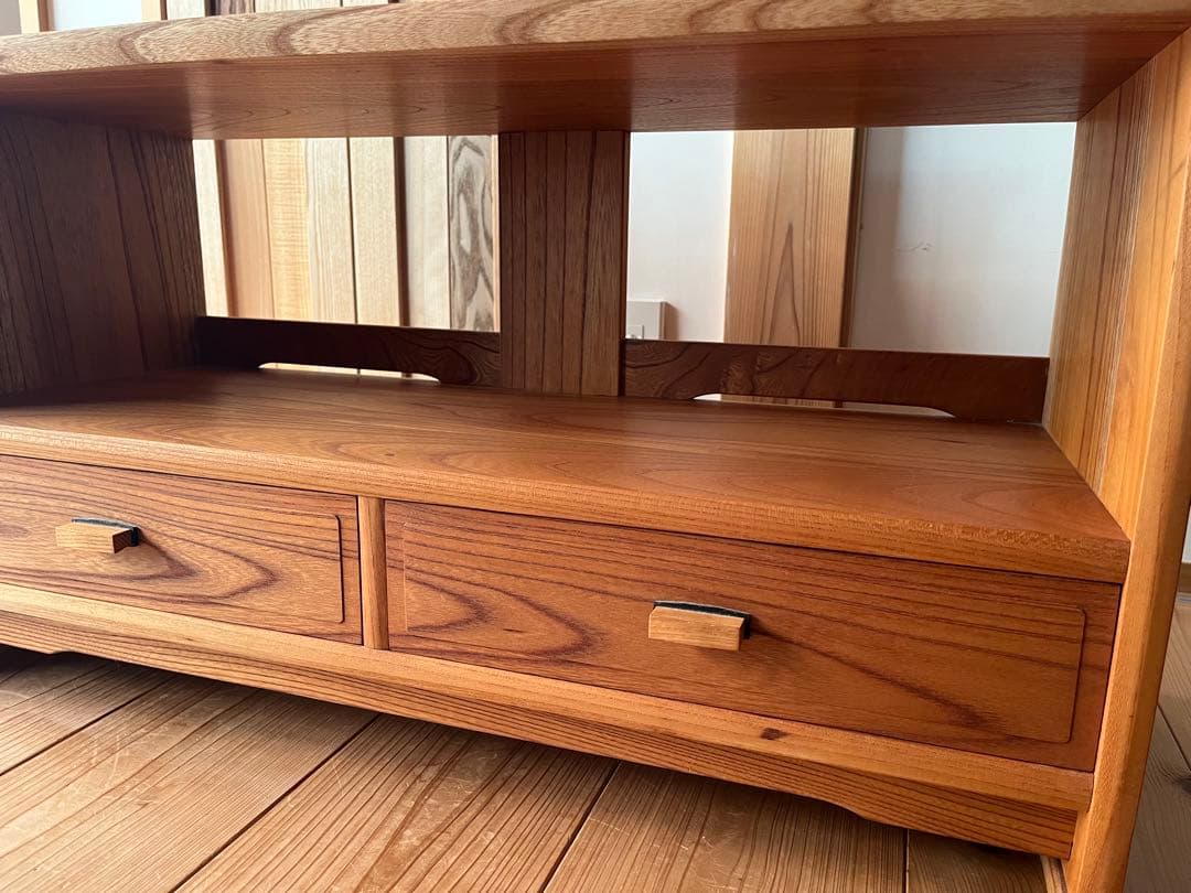 サ*ん様 ☆美品送料込☆ケヤキ　欅の無垢材 テレビボード サイドボード　飾り棚