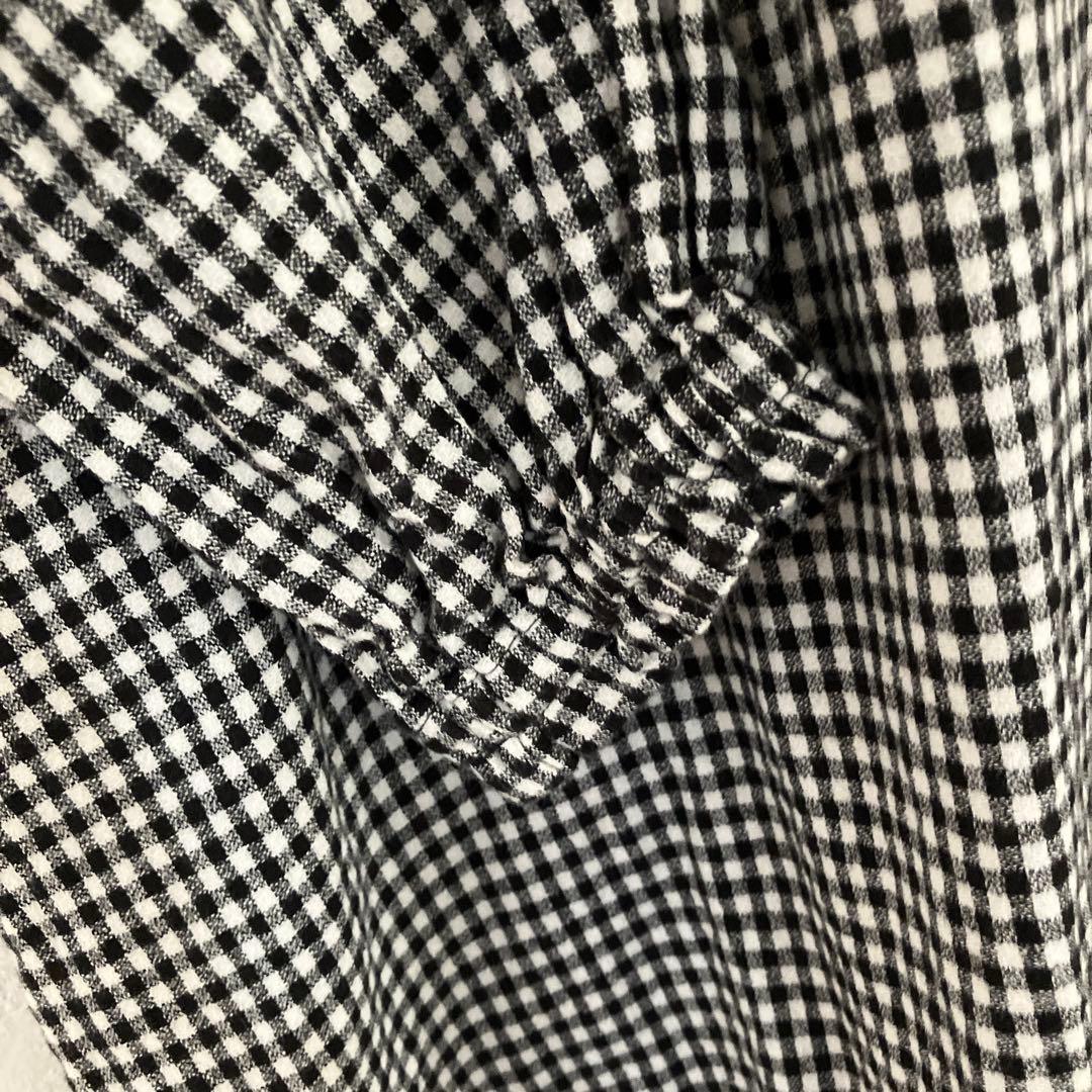 ネストローブ　コットンリネンギンガムケープカラーワンピース