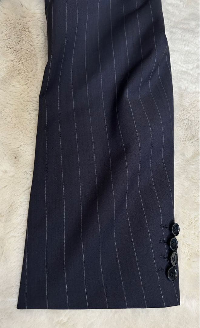 【未使用品】COS/オーバーサイズストライプダブルジャケット/ネイビー