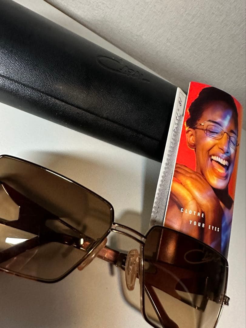 廃盤 vintage CAZAL ストーン入り サングラス メガネ ケース付き