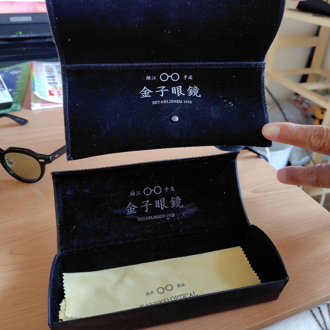 金子眼鏡 ブラックラウンドサングラス