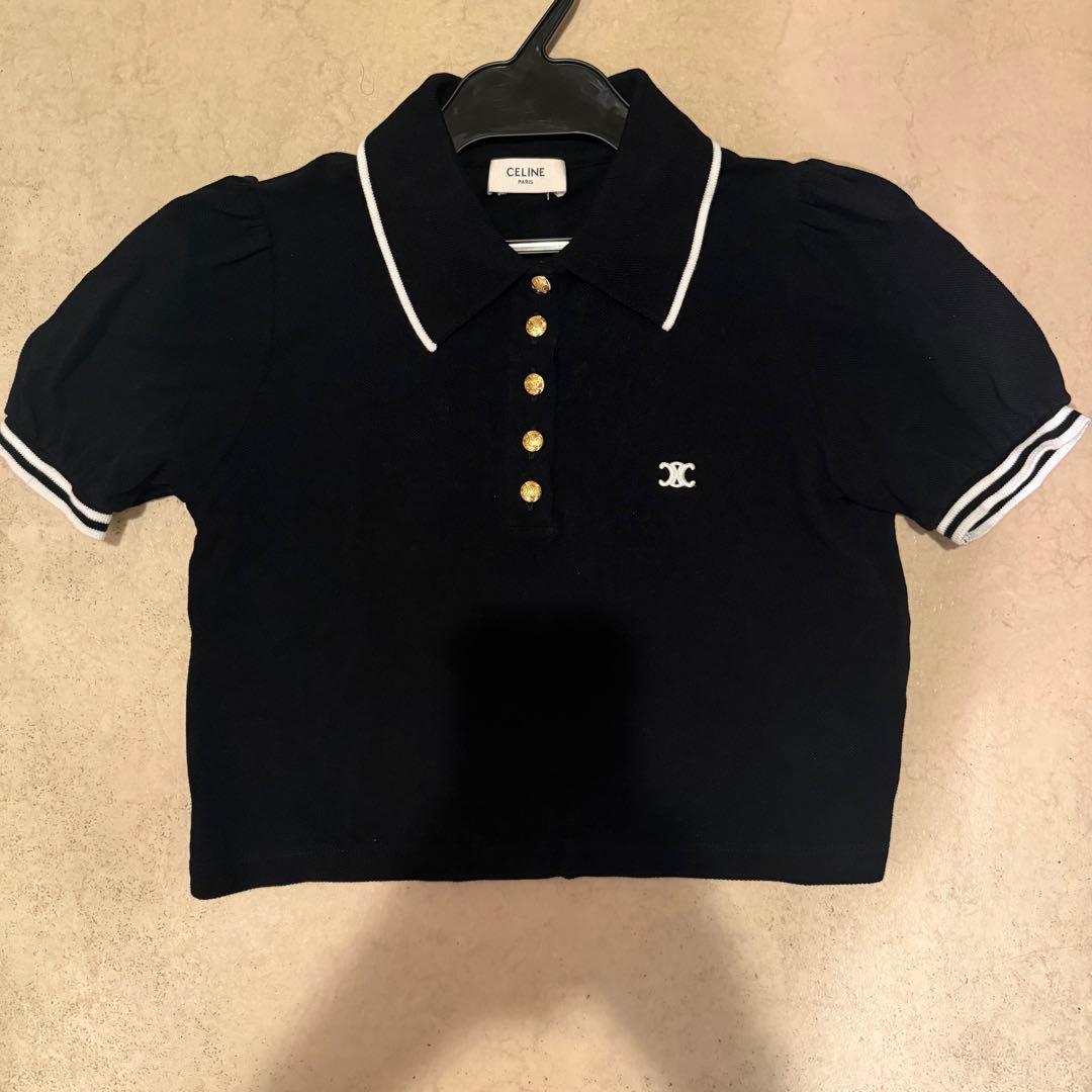 CELINE 23SS トリオンフ クロップド ポロシャツ