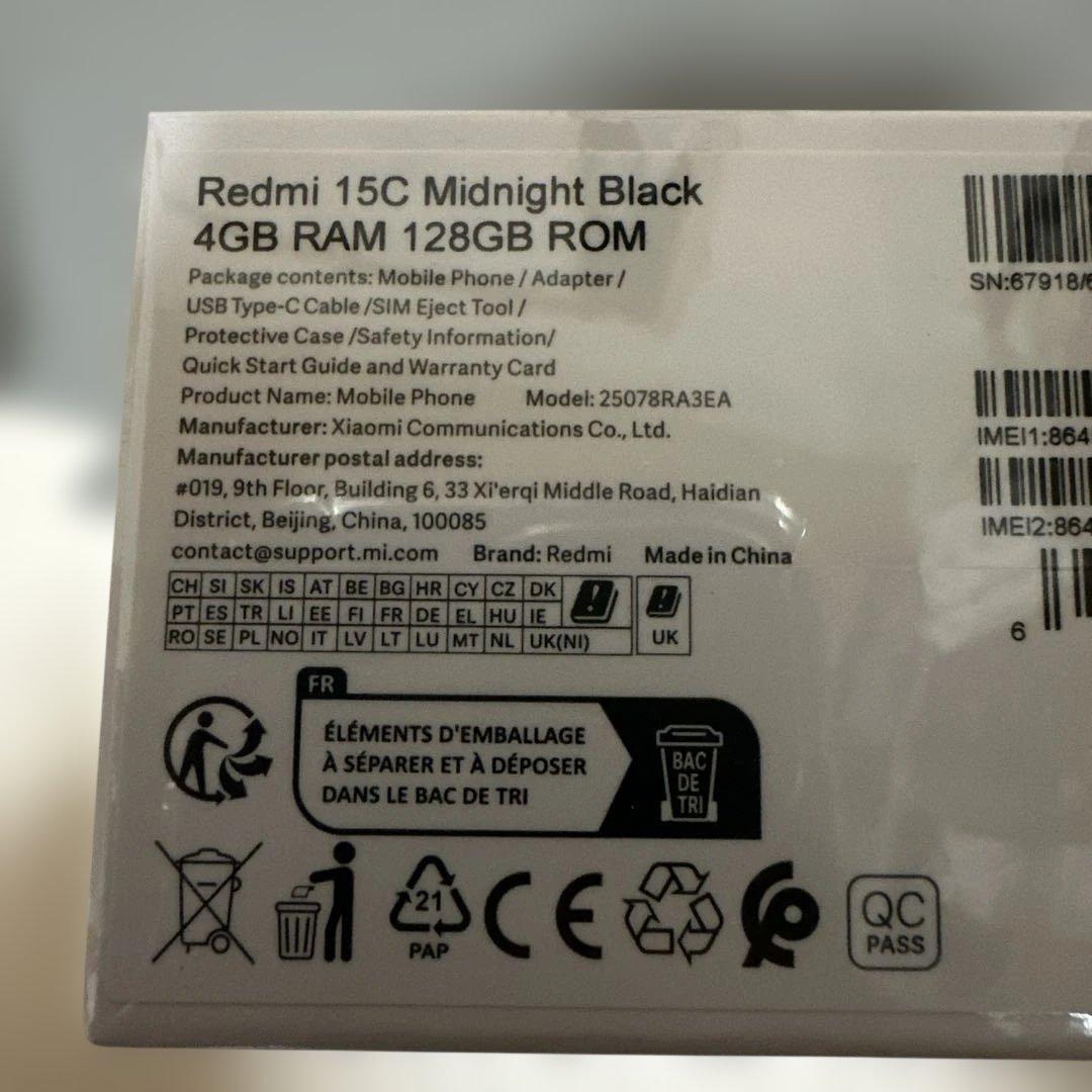 Redmi 15C 8GB RAM 128GB ブラック