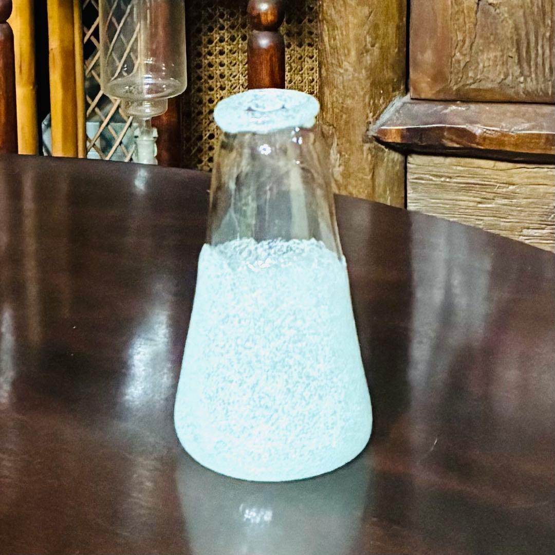 横山秀樹　花入れ　吹きガラス 泡