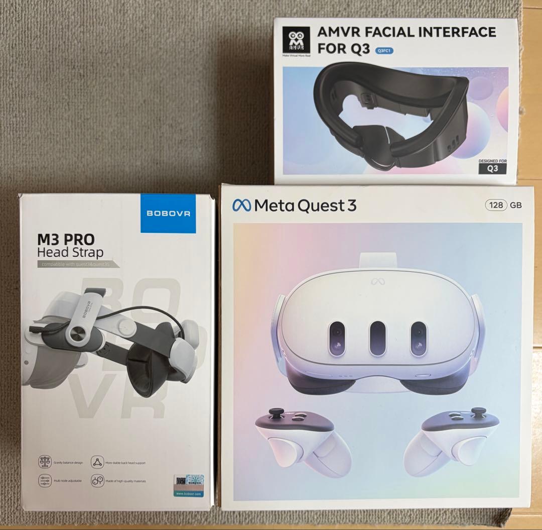  Quest 3 128GB+ヘッドストラップ+フェイスクッション