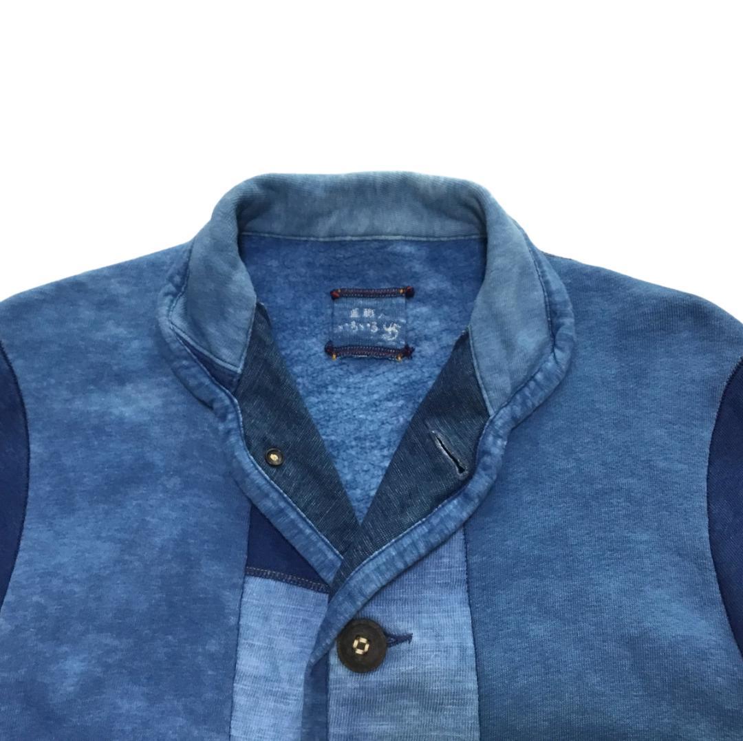 45R 藍職人 いろいろ ムラ染めパッチワーク カバーオール サイズ2