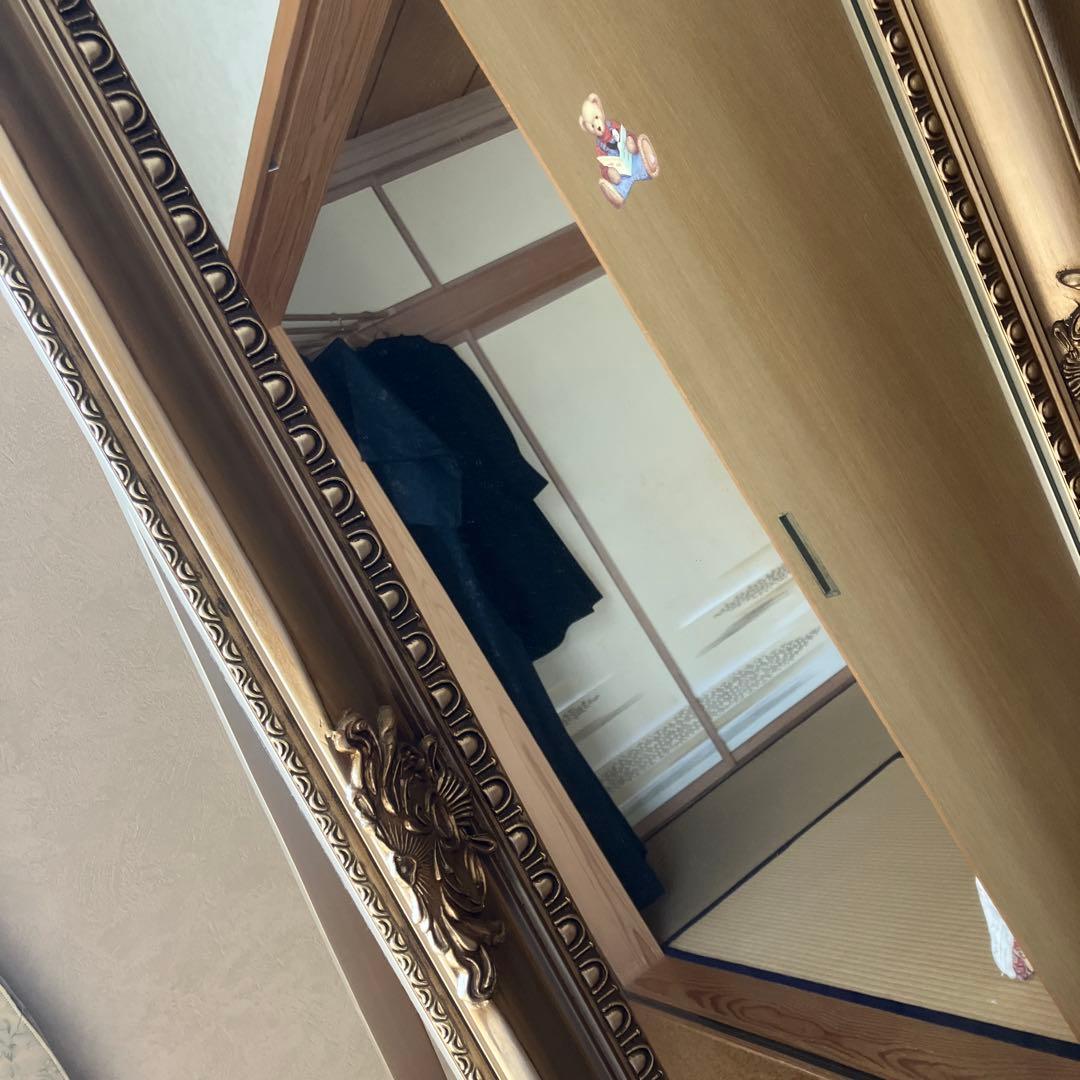 スタンドミラー　ゴールド　ロココ調