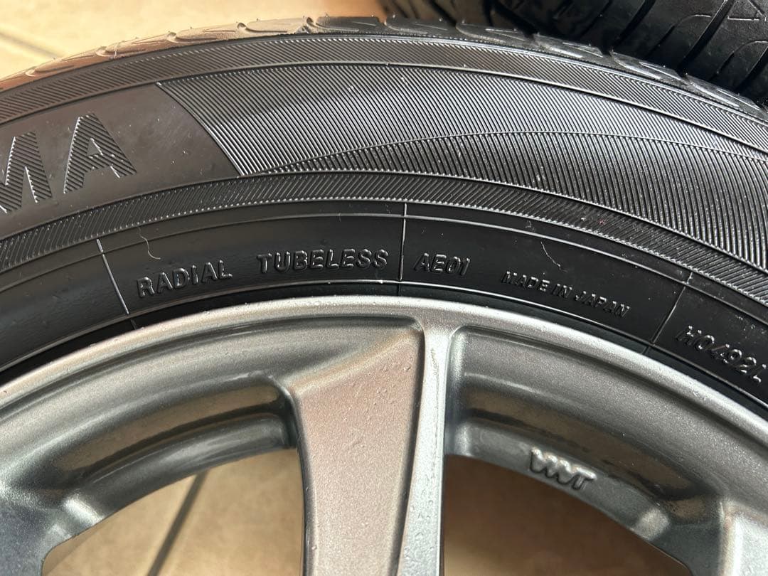 専用品①145/80R13 社外アルミホイール国産バリ山タイヤ4本セット