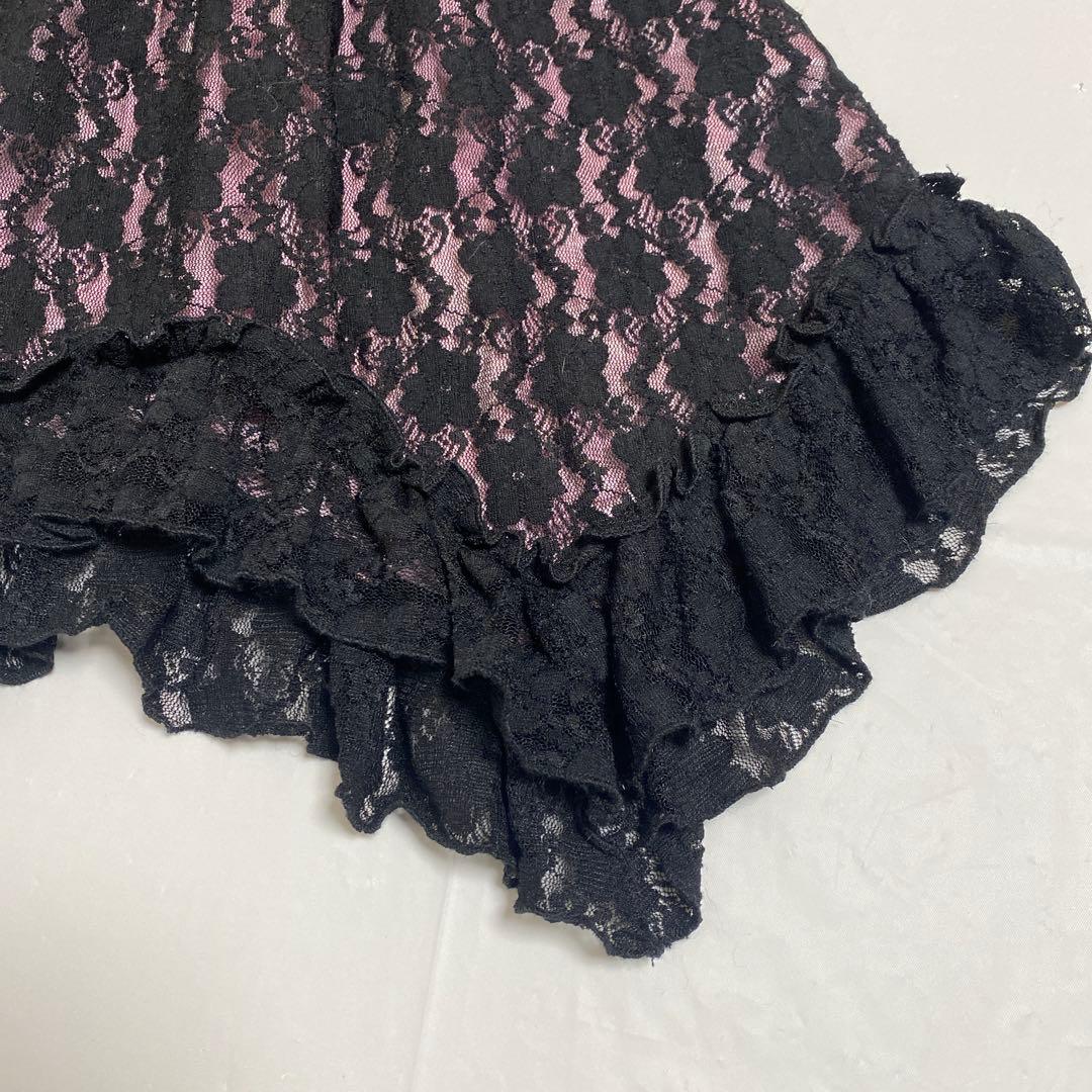 [ALBINA by GOLDS ]レーストップス　ピンク 黒　平成ギャル 希少