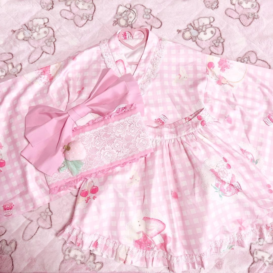 To Alice ♡ いちごギンガムチェック 浴衣 S