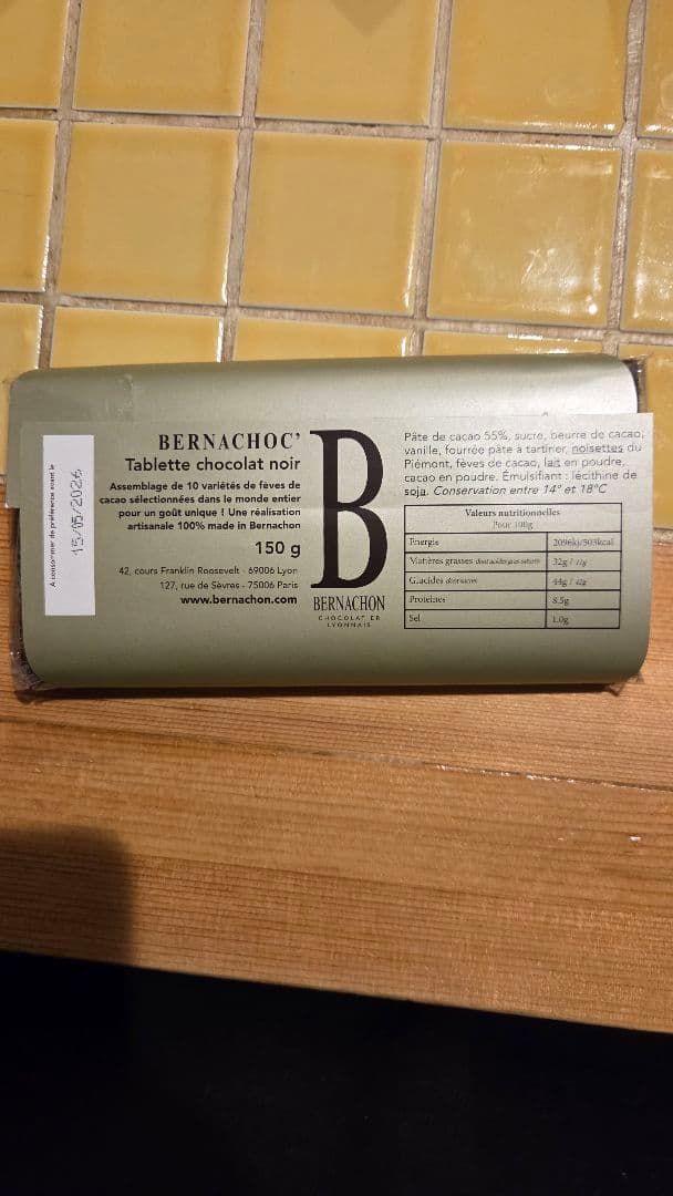 BERNACHOC' タブレット ノワール ベルナショック