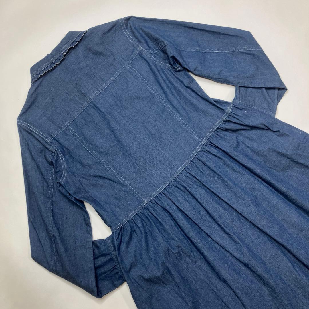 ピンクハウス ピコフリル使い ソフトデニムワンピース