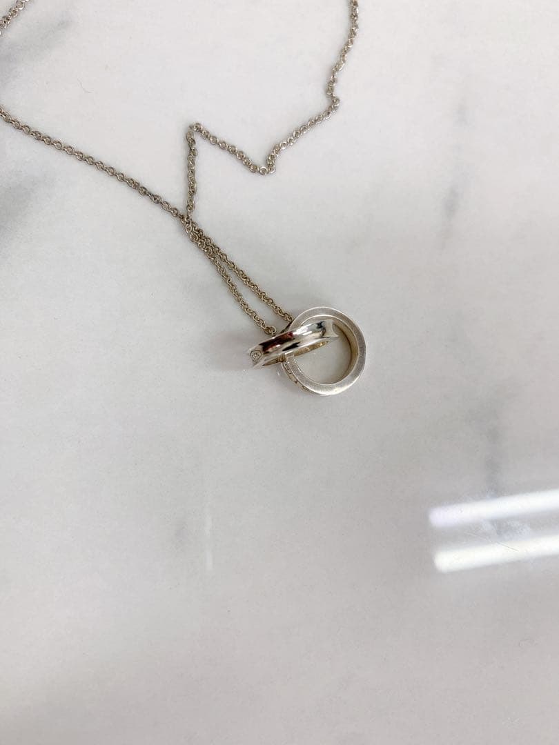 ＊Tiffany&co. 2連リングネックレス　 インターロッキング　1837