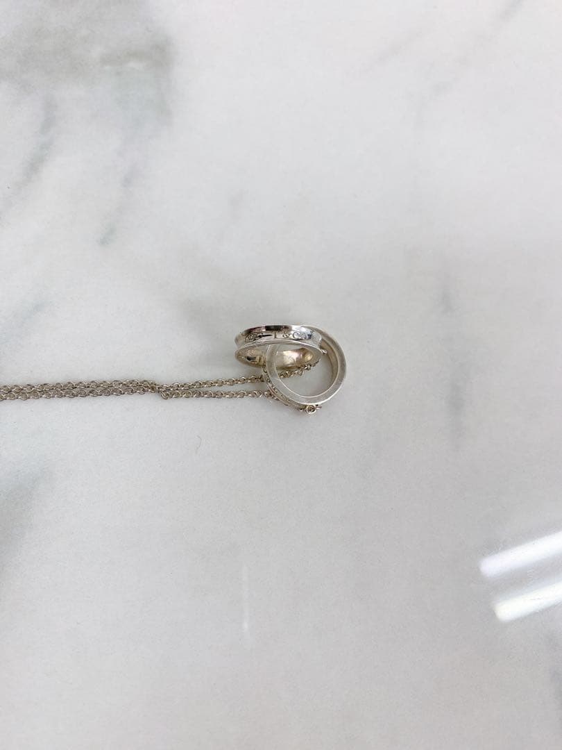 ＊Tiffany&co. 2連リングネックレス　 インターロッキング　1837