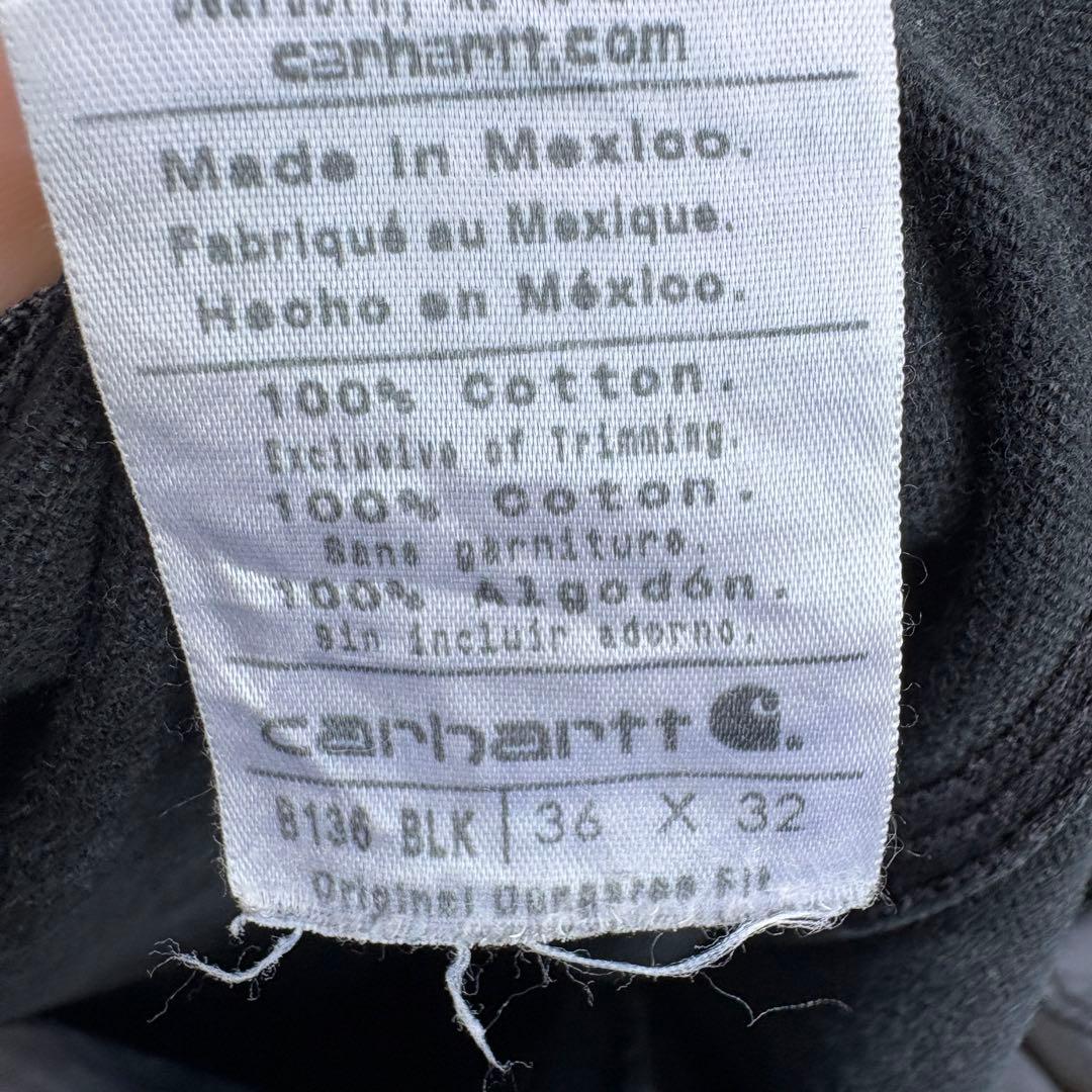 雰囲気抜群 90s メキシコ製 Carhartt ダブルニー ワークパンツ ブラ