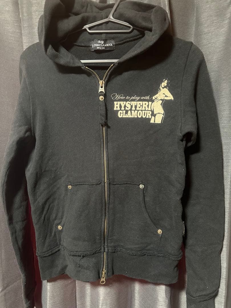 HYSTERIC GLAMOUR ジップアップパーカー ブラック