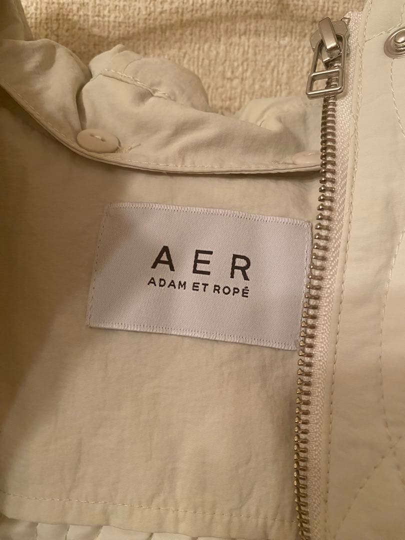 アダムエロペ　フーディキルティングブルゾン　ホワイト　3way 春アウター