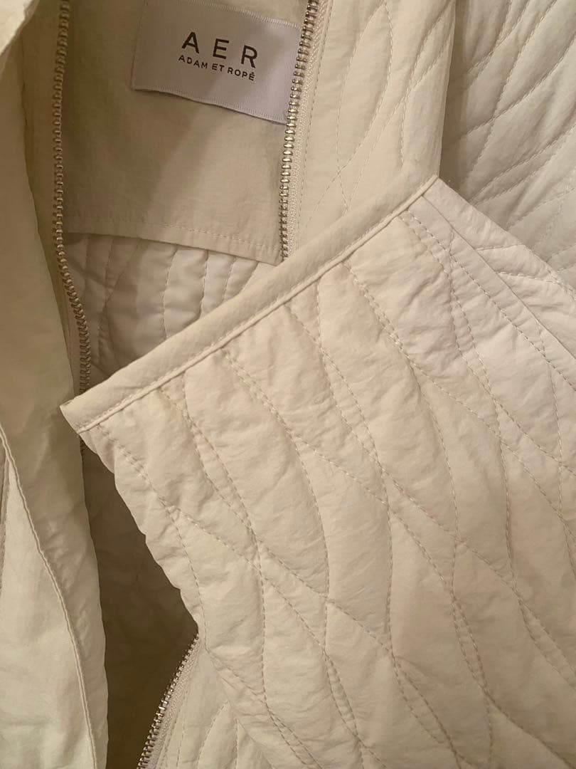 アダムエロペ　フーディキルティングブルゾン　ホワイト　3way 春アウター