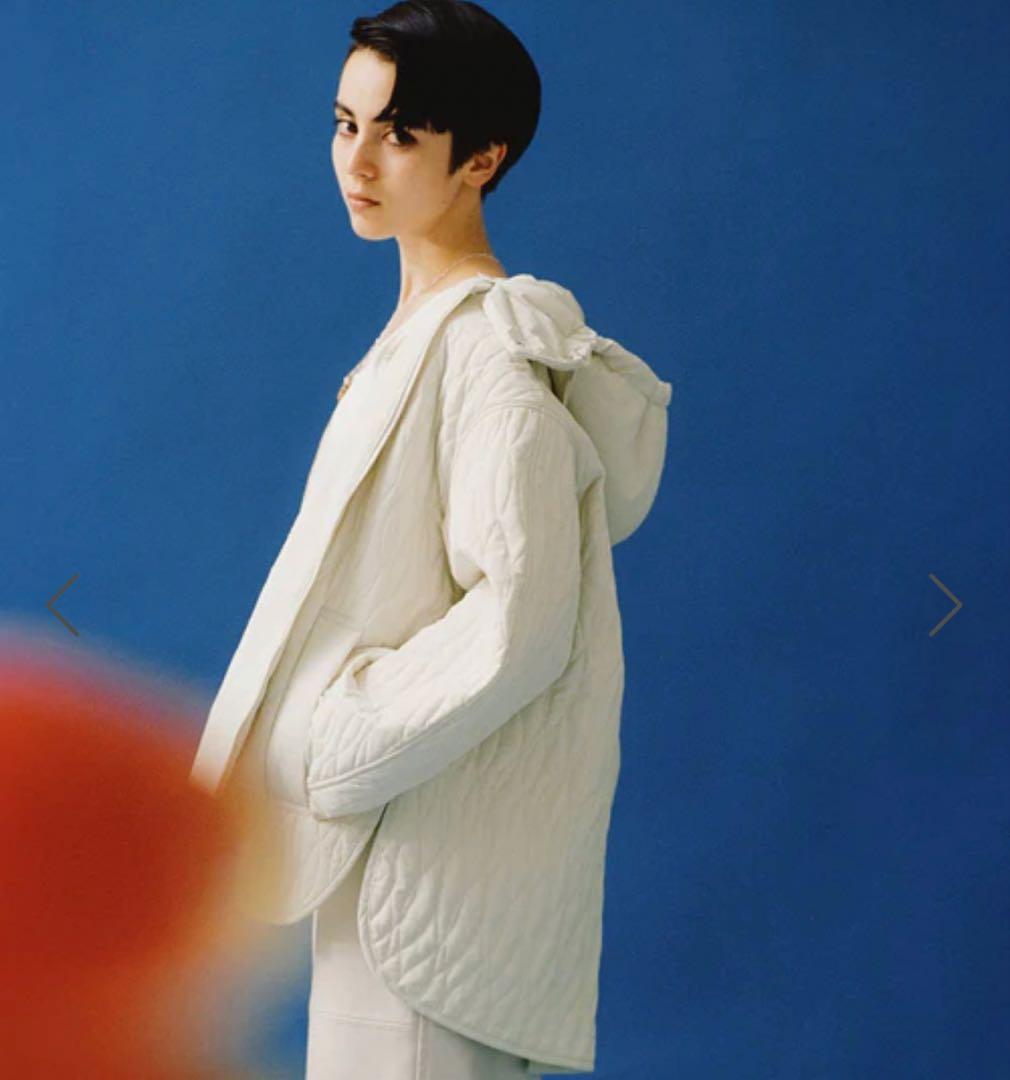 アダムエロペ　フーディキルティングブルゾン　ホワイト　3way 春アウター