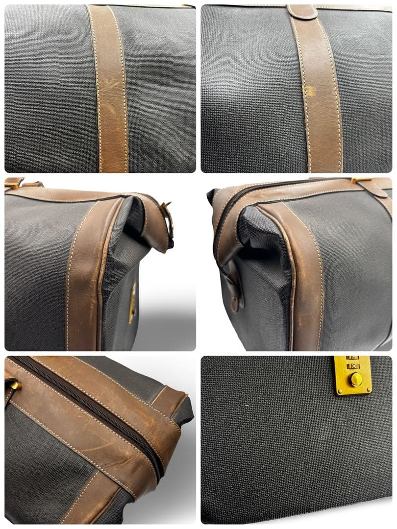 【ヴィンテージ】ダンヒル　ボストンバッグ　トラベル　PVCレザー　グレー　大容量