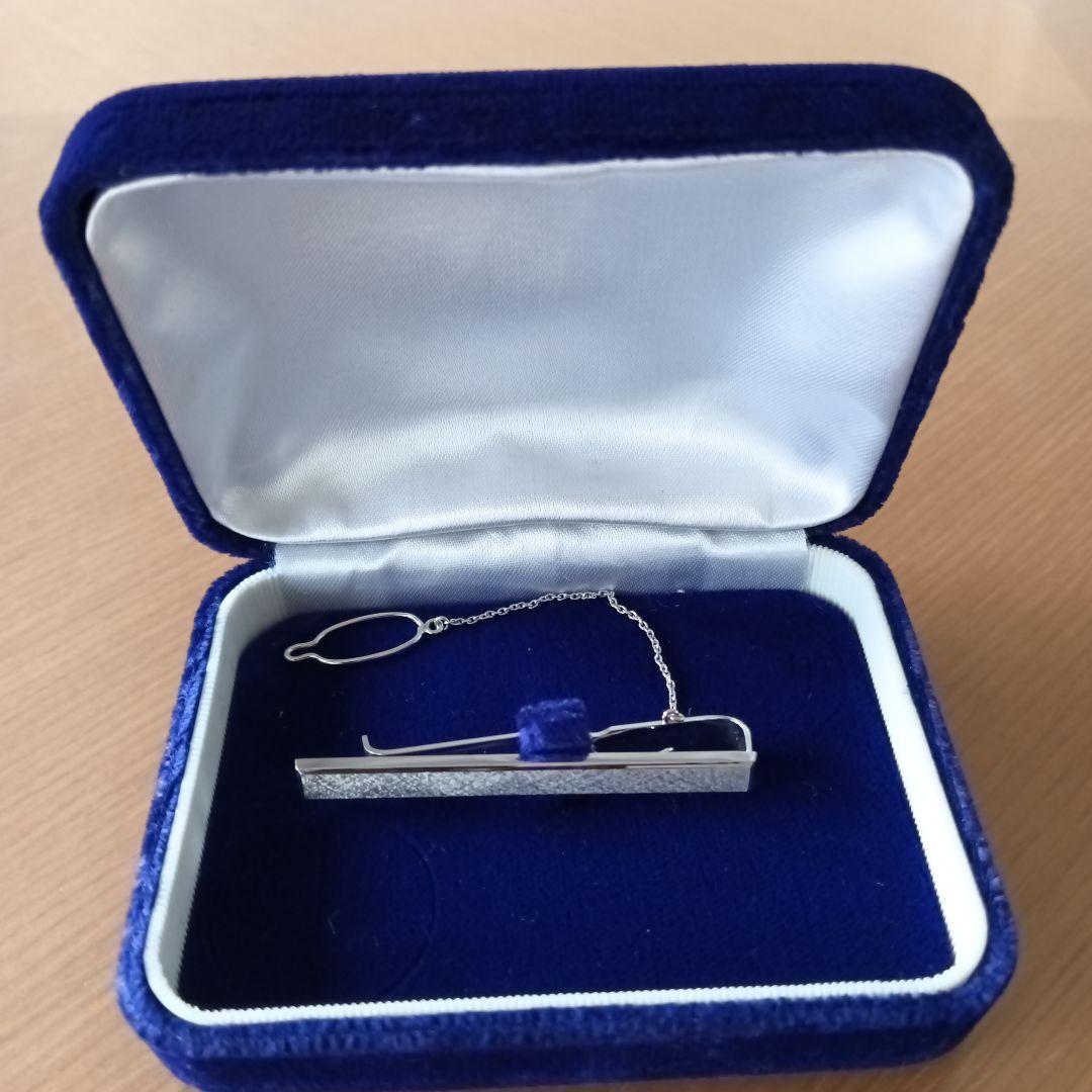 ネクタイピンシルバー K14WGケース付き