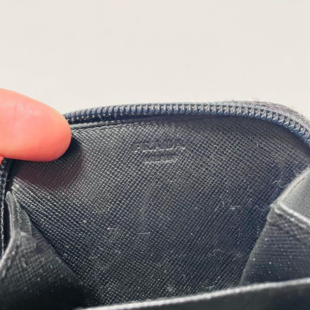 PRADA プラダ サフィアーノ ケース レザー ブラック ラウンドジップ