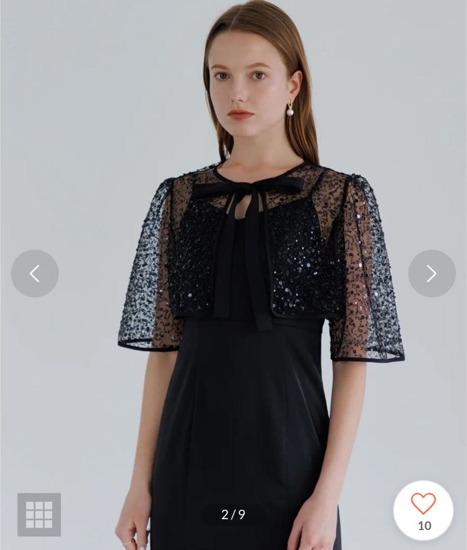 Leja スパンコールビジューボレロマーメイドドレスワンピース2点セット　S