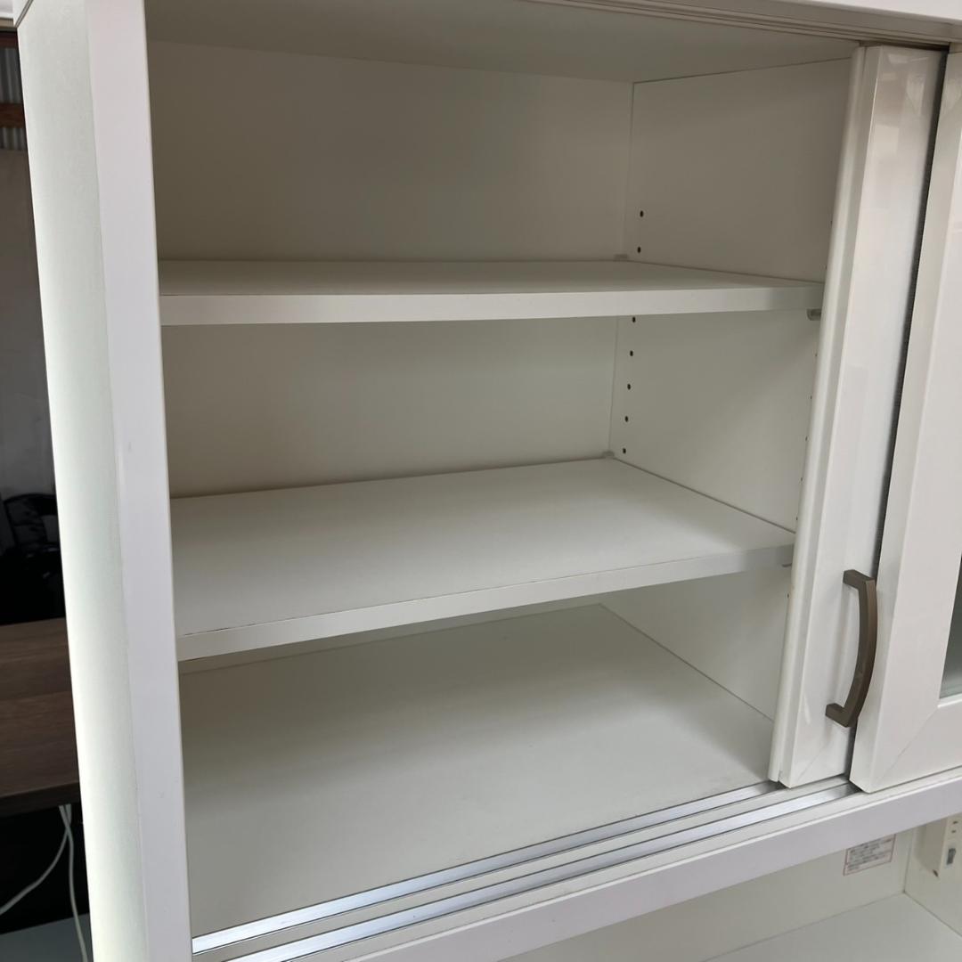 【福岡市　市内近郊限定】ニトリ 食器棚 ホワイト ガラス扉 配送設置無料♬
