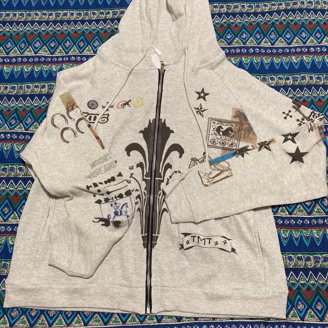 toomuchmax アートプリント ジップパーカー