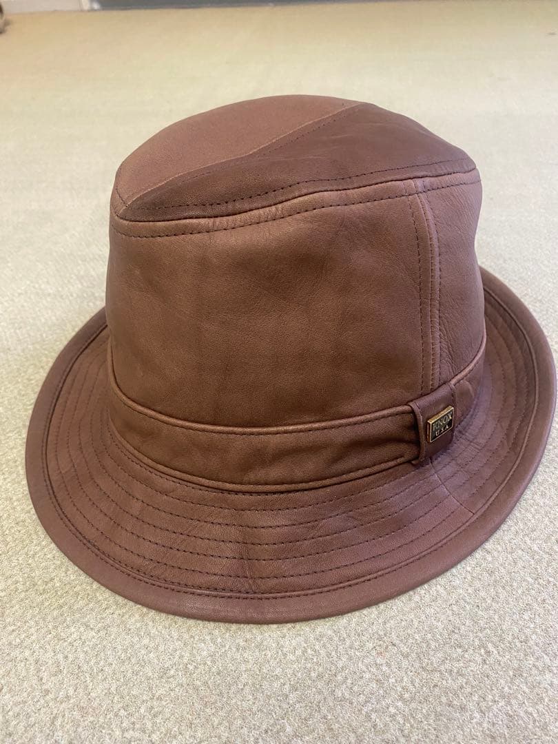 最終価格！KNOX ブラウン レザー バケットハット
