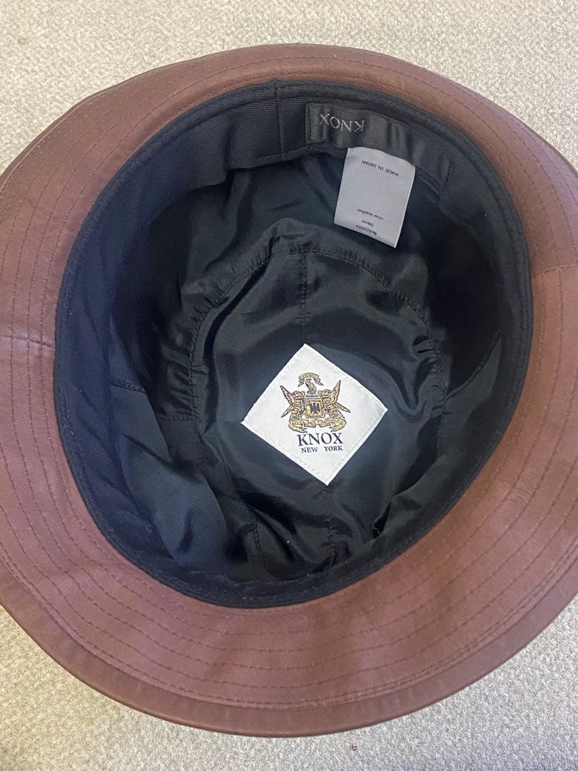 最終価格！KNOX ブラウン レザー バケットハット