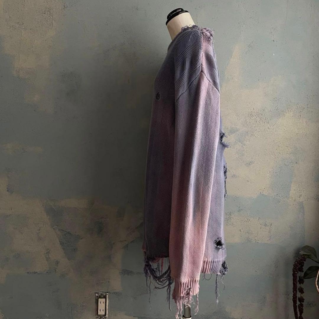 90's “chaps “ゆるダボ”フェード“broken boro knit