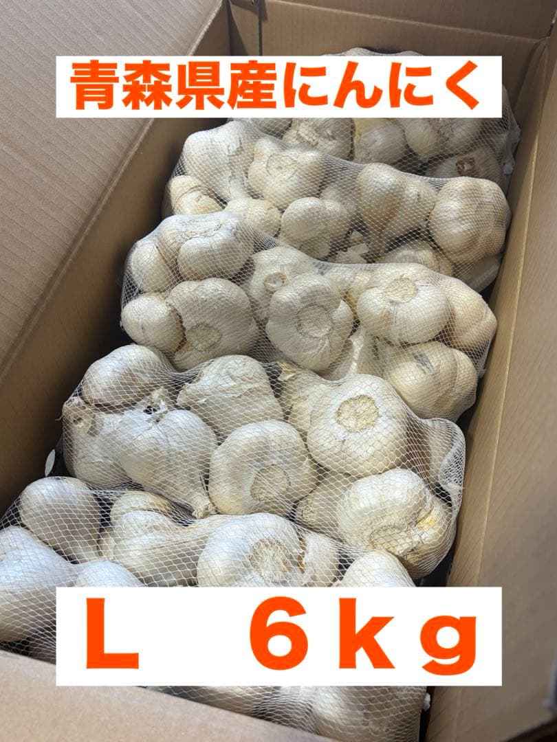 青森県産にんにく　Ｌ　６ｋｇ　お買い得品