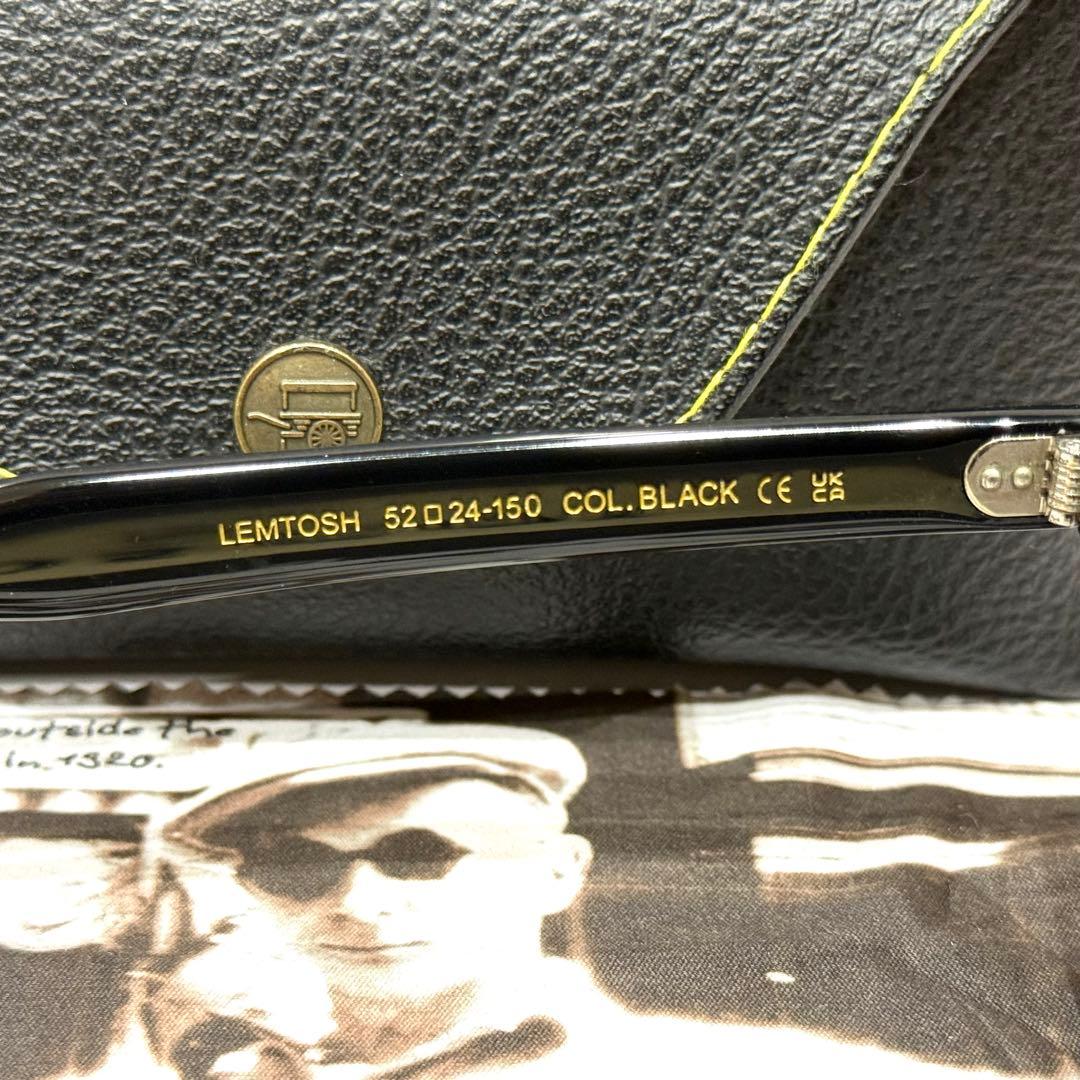 【極美品】正規品 モスコット レムトッシュ 52 ブラック ライトグレーレンズ