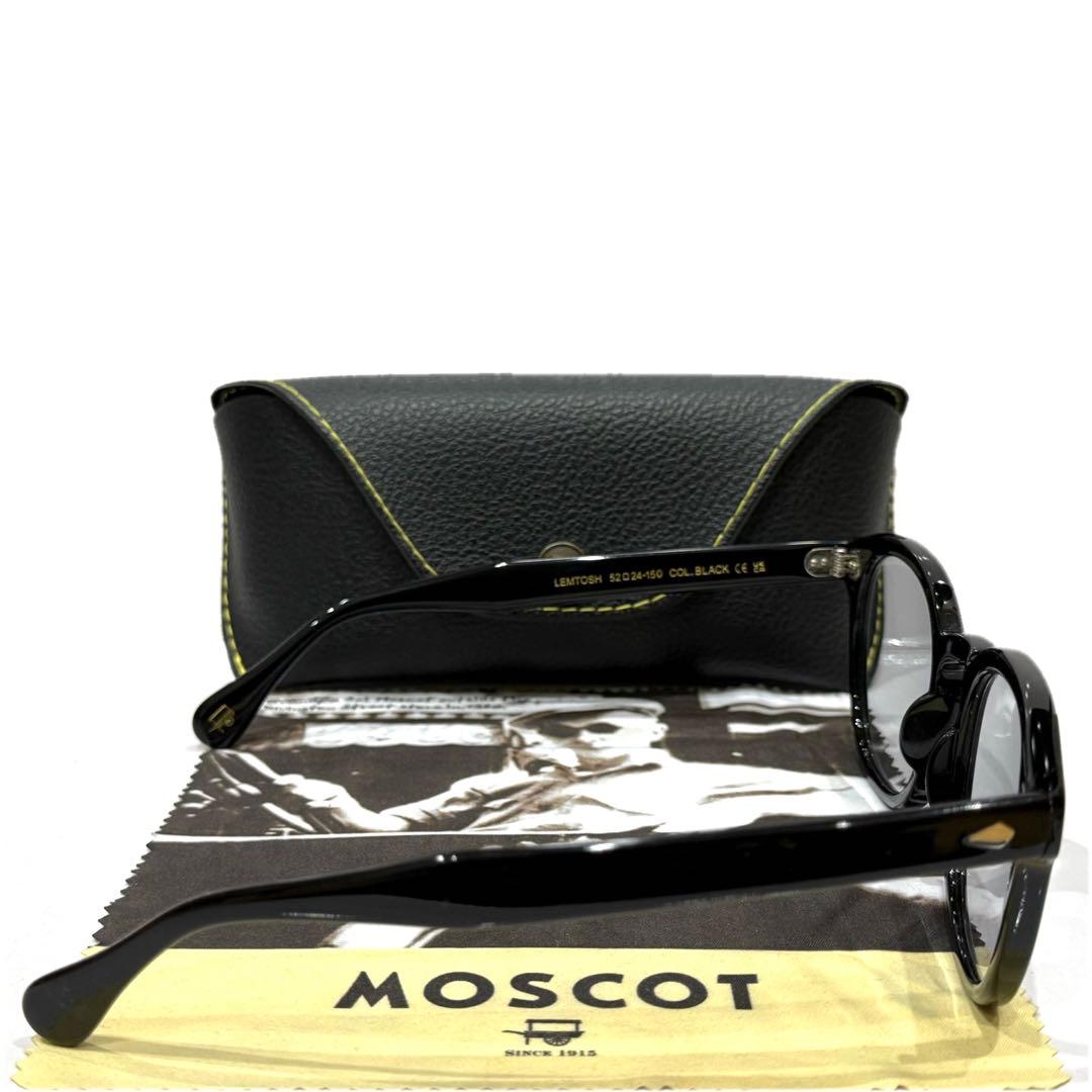 【極美品】正規品 モスコット レムトッシュ 52 ブラック ライトグレーレンズ