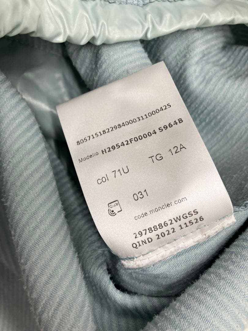 モンクレール　コーデュロイパーカー ナイロン　サイズ12A 【3614】