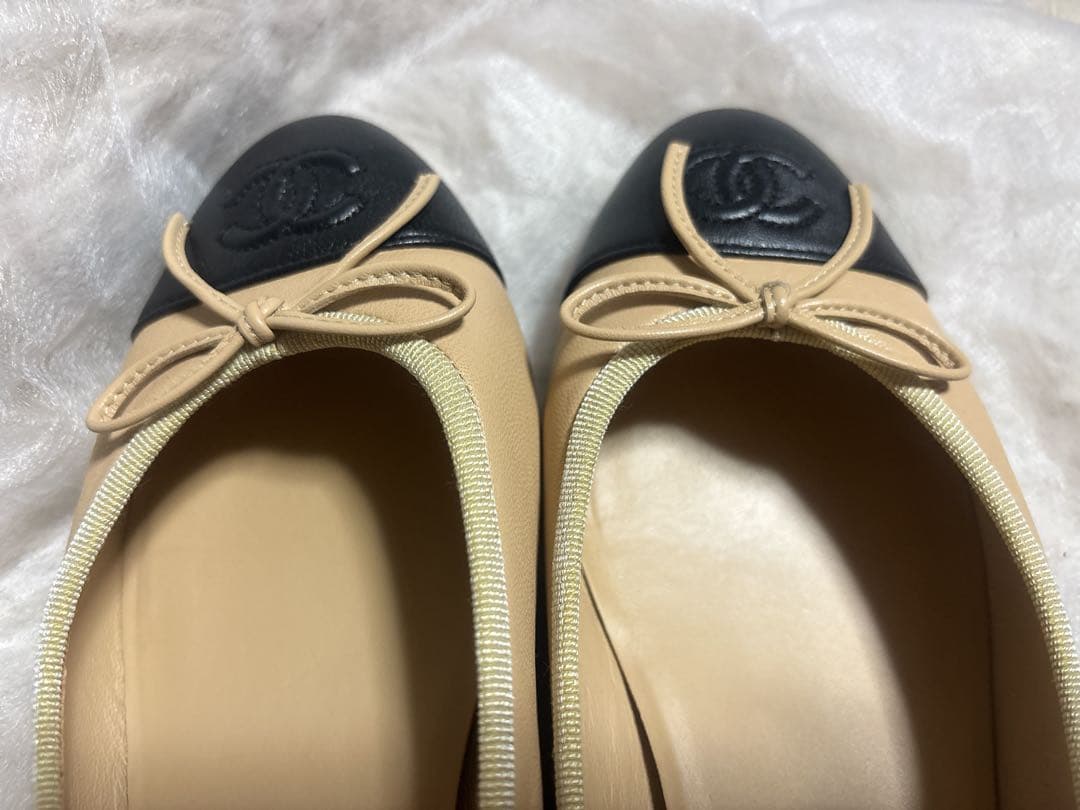 CHANEL バレエシューズ ベージュ/ブラック