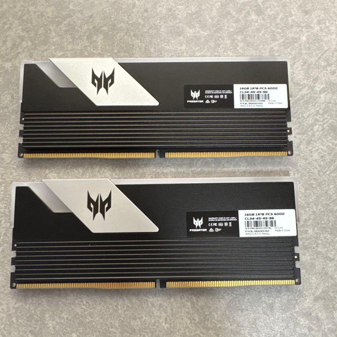 メモリー acer Vesta II RGB DDR5 32GB(16x2)6000MHz