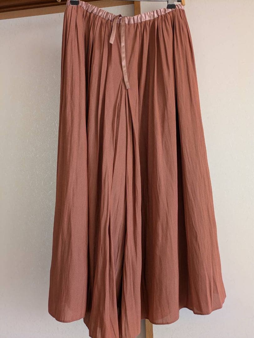 未使用近　ビアズリー ビアズリー シワシフォンギャザーパンツ　ブラウン