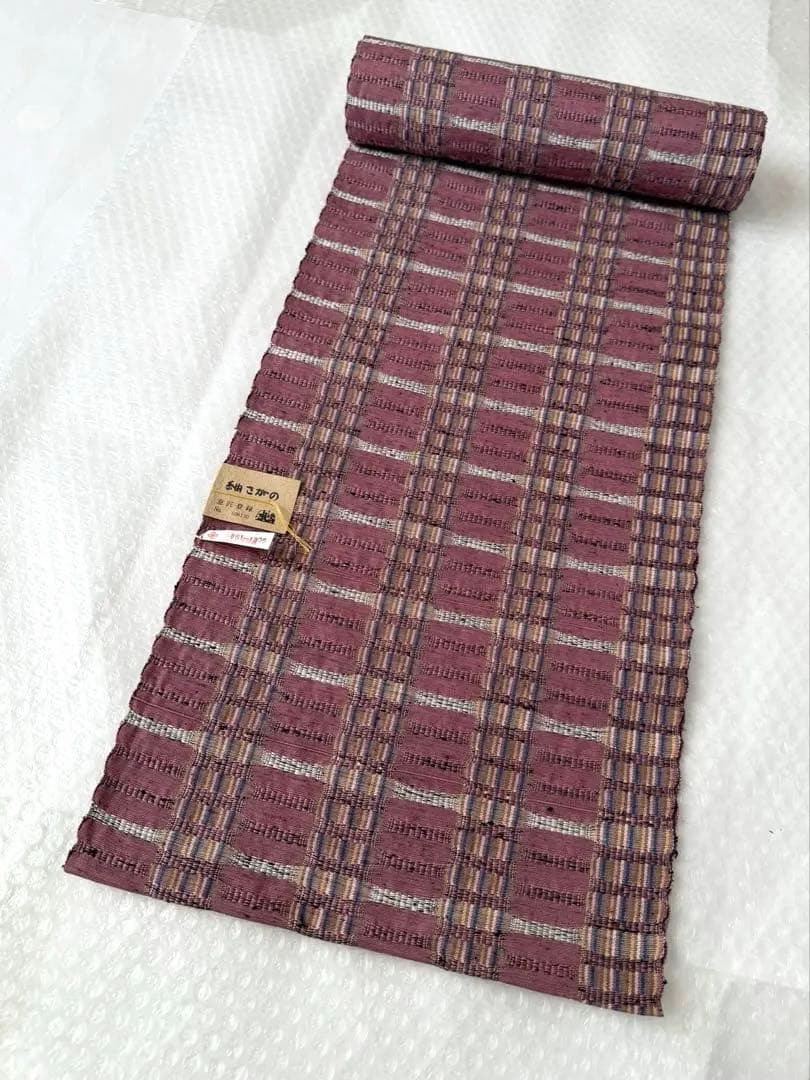 N36 未使用 紬さがの 米沢織 紬 名古屋帯 反物