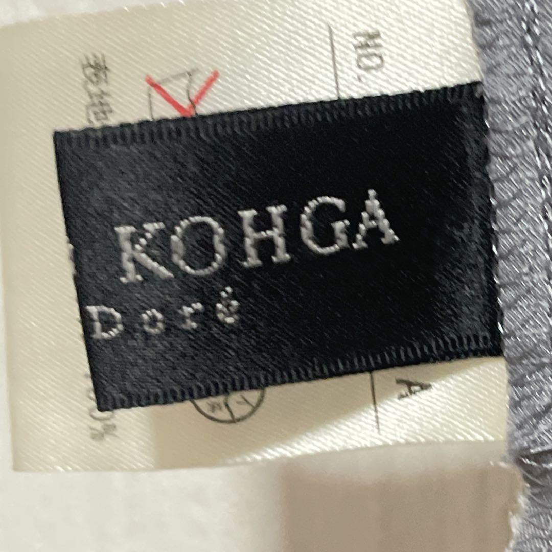 最終価格　東京ソワール コウガマリコ ドレス　Lサイズ フレンチスリーブ 光沢