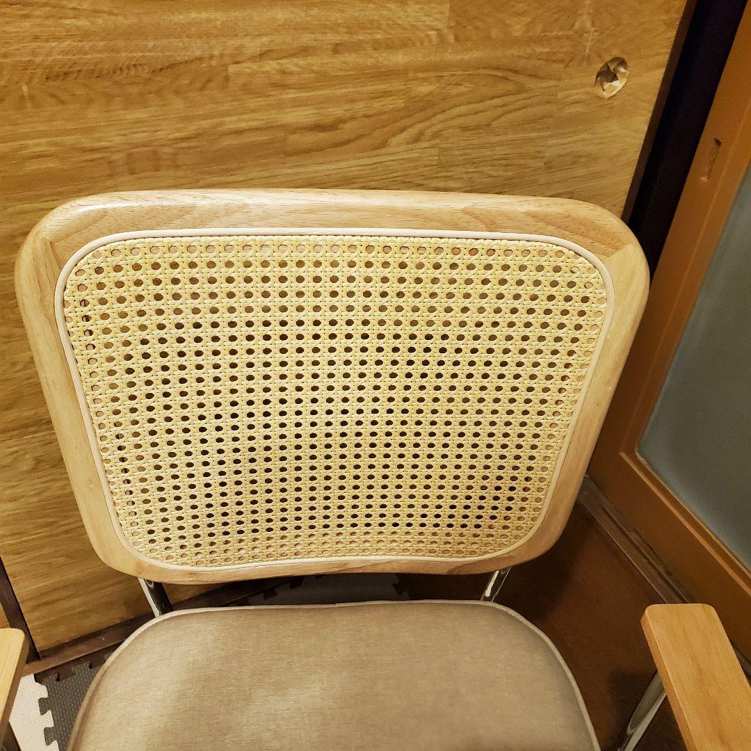 【美品】LOWYA ラタン調デスクチェア キャスター代替品
