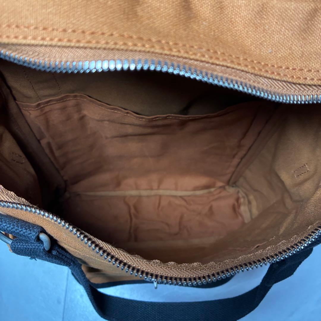 一澤信三郎帆布 R-08 リュック 2way レンガ✖️黒 綿帆布 信三郎帆布