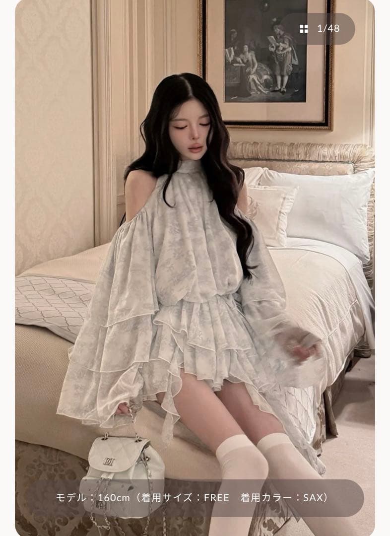 あ*引様 Darichトワルドジュイシフォンフリルミニワンピース