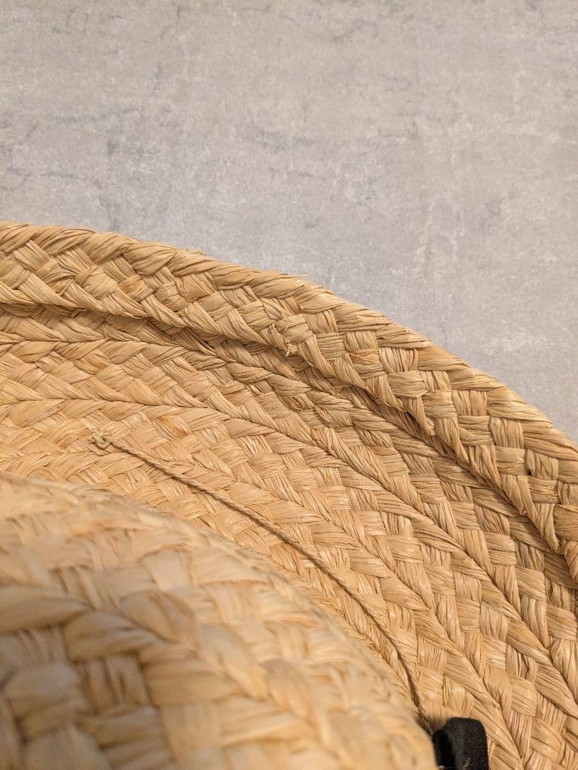 美品 ヘレンカミンスキー クラシック5 リボン ラフィアハット 麦わら帽子