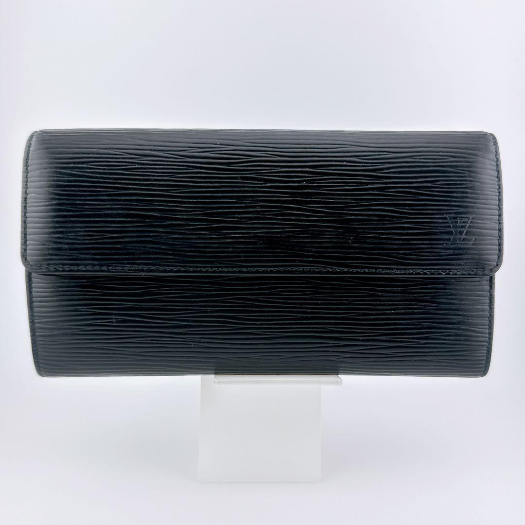 ルイヴィトン ポシェット ポルトモネ クレディ エピ ノワール 黒 長財布
