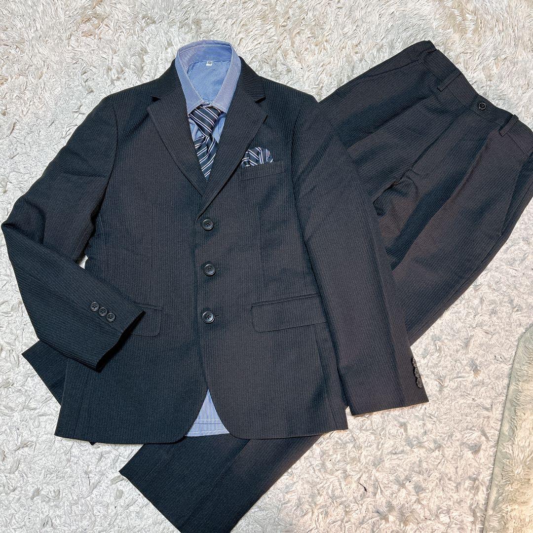 未使用級【OLIVER HOUSE】男子150 卒業式　フォーマル　スーツ　黒