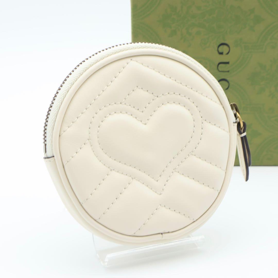 【SALE】GUCCI GGマーモント　キルティング　ケース　小銭入れ　白