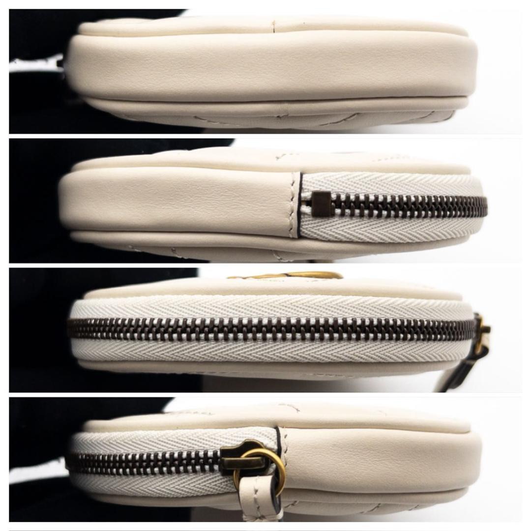 【SALE】GUCCI GGマーモント　キルティング　ケース　小銭入れ　白